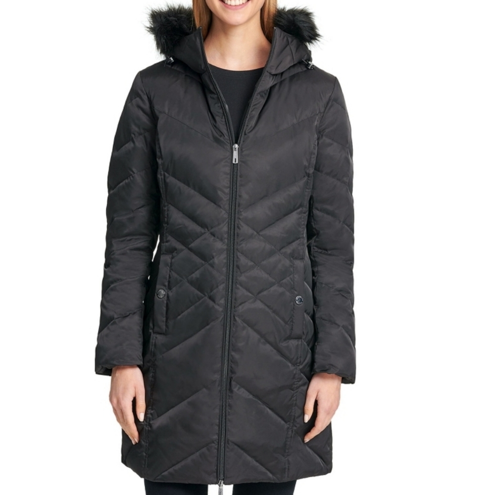 KENNETH COLE REACTION long down puffer coat